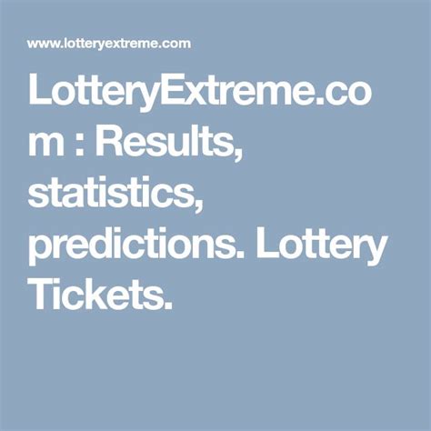 LotteryExtreme.com : Results, statistics. Lottery Tickets.